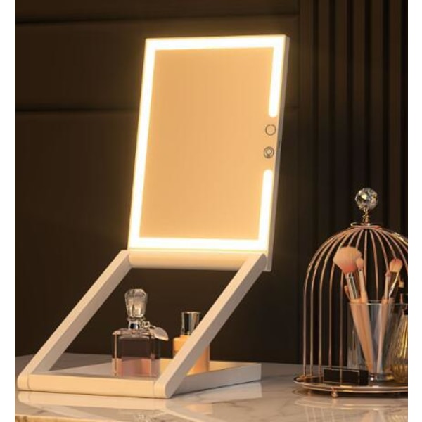 Lyftande och fällbara led sminkspegel påfyllningsspegel White