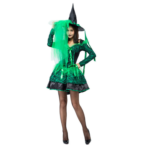 Halloween Vuxen häxa tutu kostym för kvinnor klä upp green