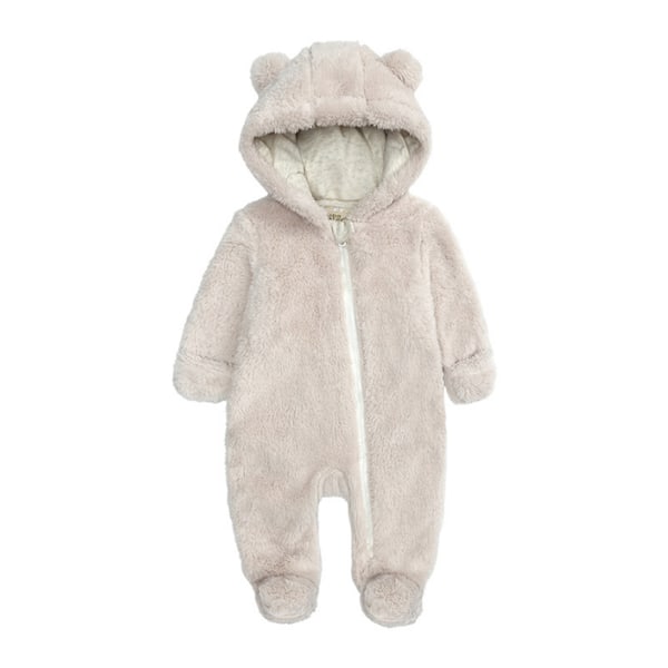 Jumpsuit med huva i fleece för nyfödd grey 12 M