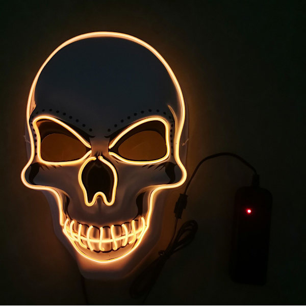 Halloween Skrämmande Mask Light Up Mask för fest orange