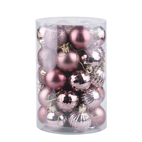 34 st julbollsprydnader Set för julgran rose pink