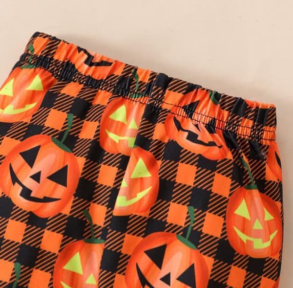 Halloween-set för flickor med pumpaprint, 3 delar Black 110CM