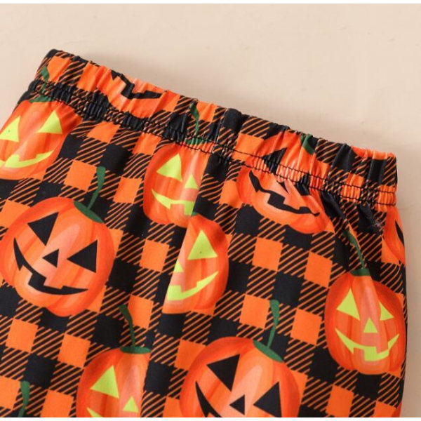 Halloween-set för flickor med pumpaprint, 3 delar Black 70CM