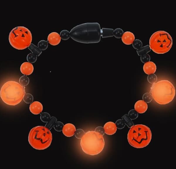 Halloween-fest LED Gresskarlys Glødende Armbånd Pumpkins