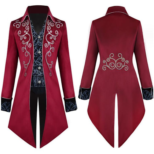 Halloween Miesten Vintage Takki Keskiajan Mekko Red M