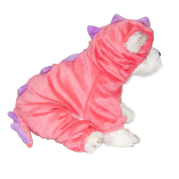 Halloween sällskapsdjur Hund Dinosaur Hoodie Kostym Pink S