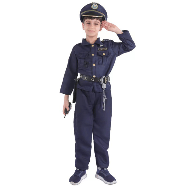 Poliskostym för barn Halloween Cosplay M