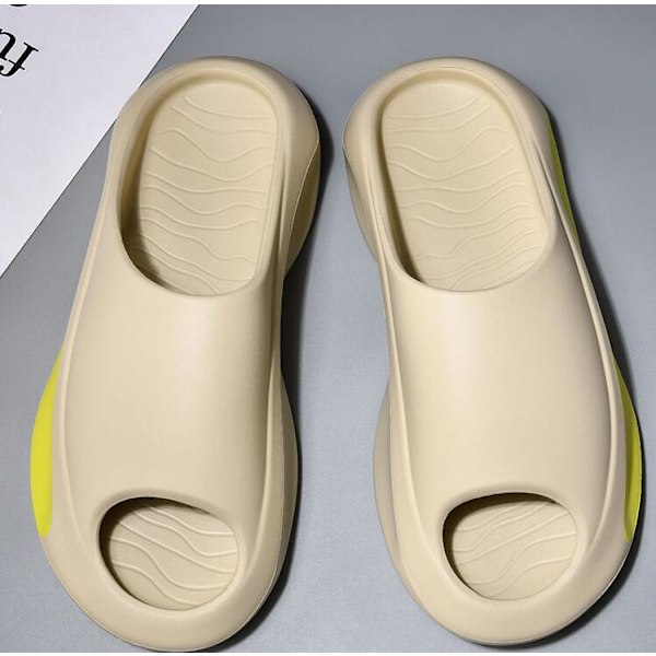Herrar Casual Ytterkläder Tjocka Botten Svala Tofflor Khaki 40-41
