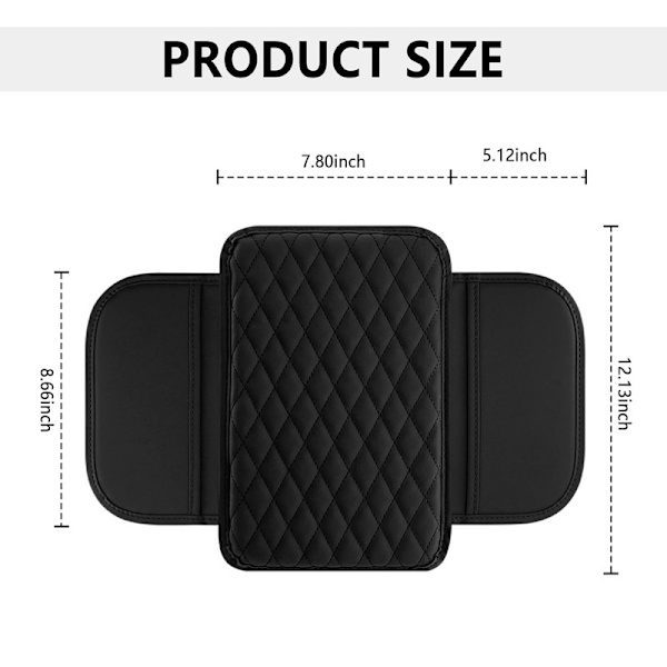 Bilens Midterkonsol Dæksel, Mikrofiber Læder Bil Armlæn Dæksel Pude Black