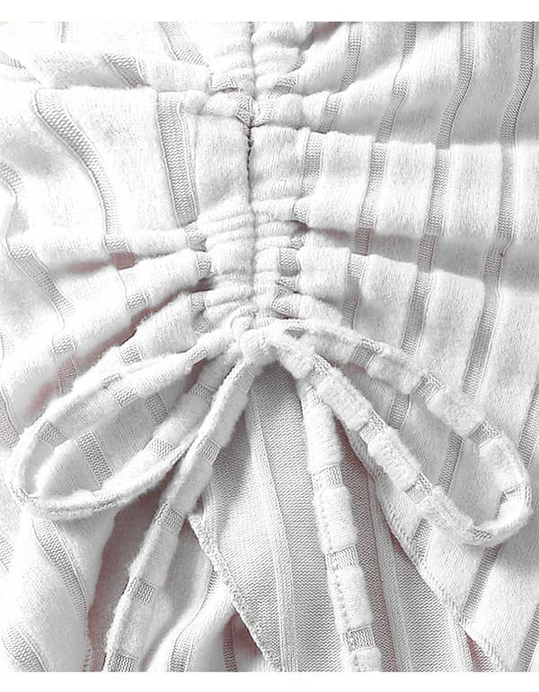 Långärmad topp för damer, off shoulder, asymmetrisk white L