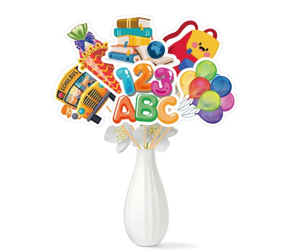Tilbage til Skolen Cupcake Topper Dekorationer, 8 stk.