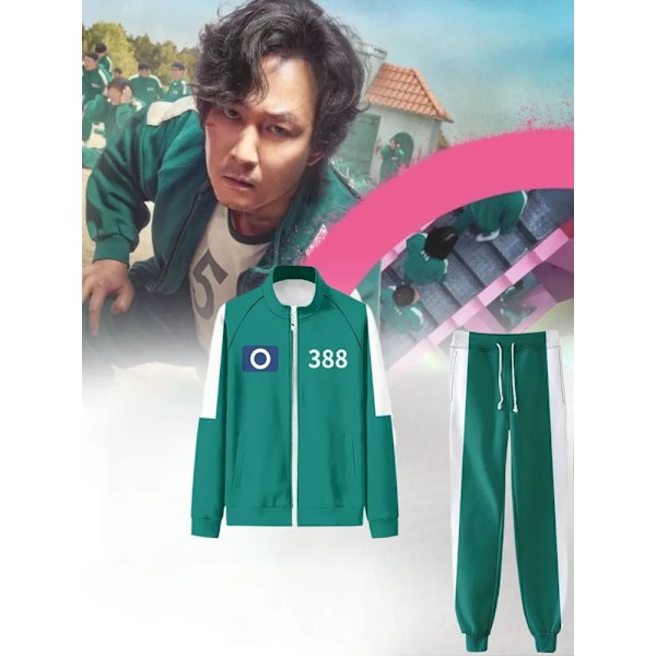 Squid Game 2 Spelare Cosplay Kostym Träningsoverall No.388 110