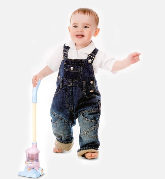 Leksakssugdammsugare för barn med riktig sugkraft Light Blue