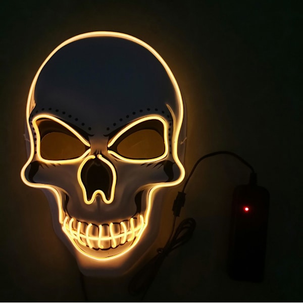 Halloween Skrämmande Mask Light Up Mask för fest yellow