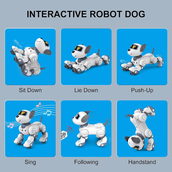 Fjernstyret Robot Hund, RC Interaktiv Intelligent Gående Dansende Robot Legetøj PINK