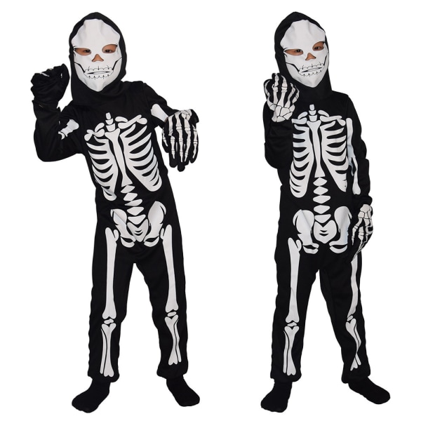 Barn Skelettfladdermusdräkt Halloween Rollspel Jumpsuit 140cm