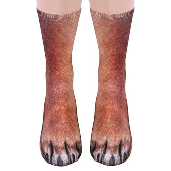 Dyresokker med poter, sjove 3D dyresokker Q3 Adult