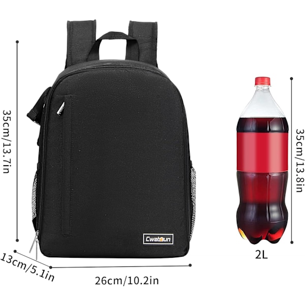 Kamera Ryggsekk Profesjonell for SLR DSLR Black