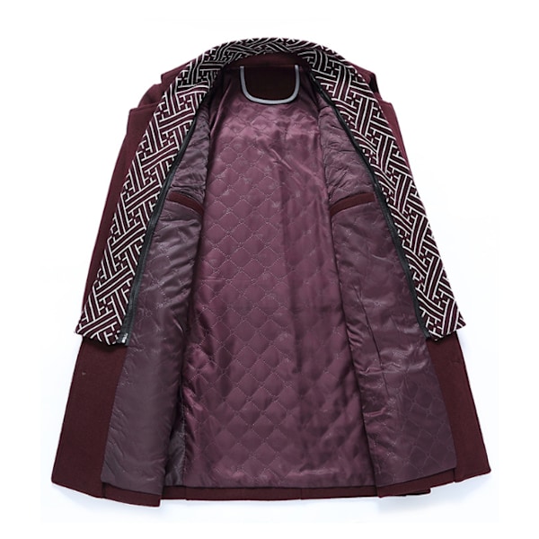 Herrar Herringbone Tweed Lång Kavaj Red L