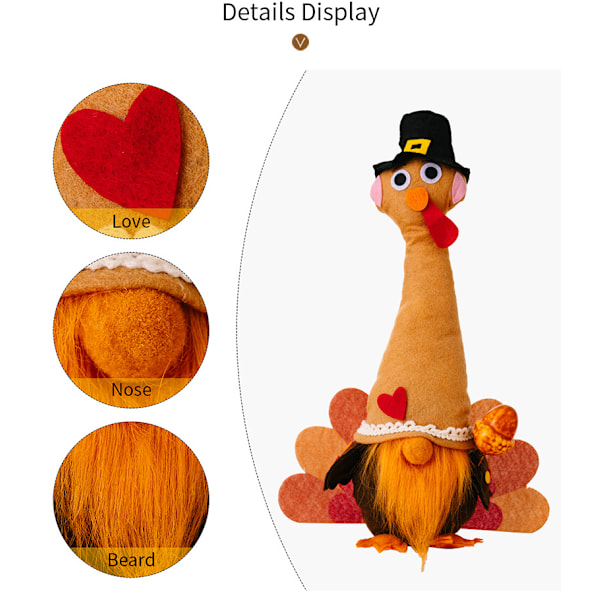 2 stk. Tyrkietnisser i Plys til Efterår Taksigelsesdag 2Pcs