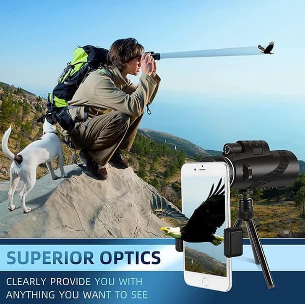 80x100 Monocular-Telescope High Power Monocular black