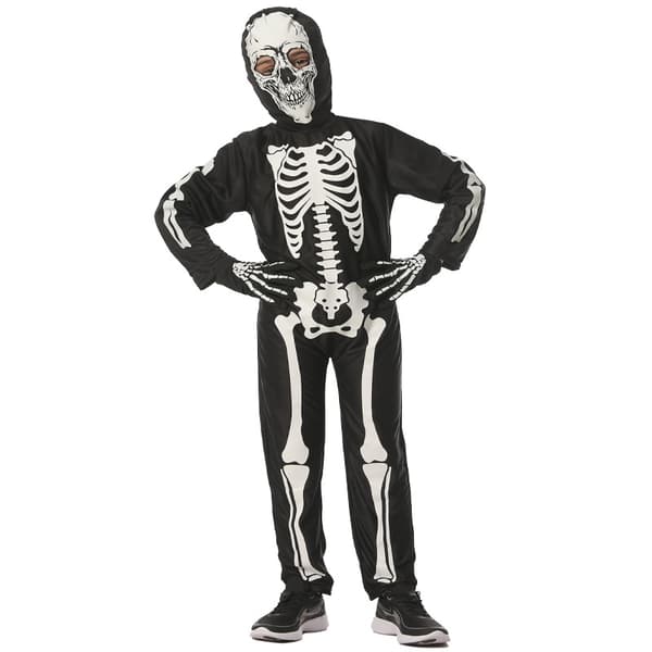 Børneskelet Kostume, Gløder i Mørket Skelet Halloween Kostumer S
