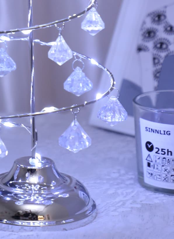 13 I julgran Kristalllampa Silver