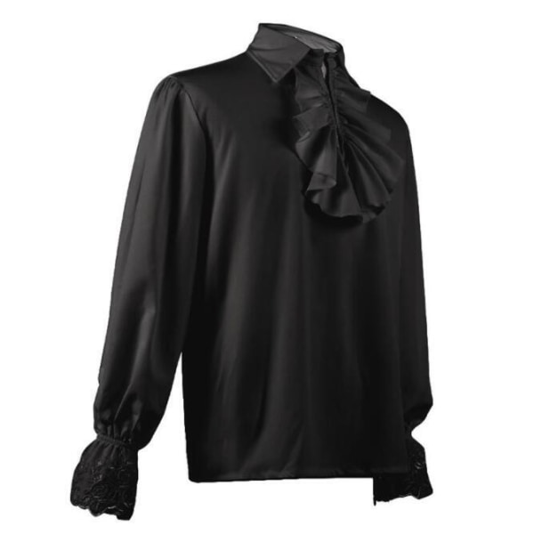 Herrar Victorian Ruffled Långärmad Skjorta Black L