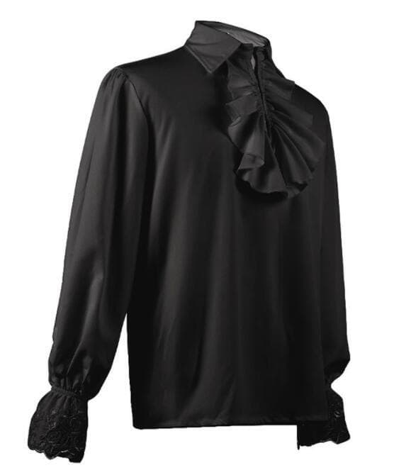 Herrar Victorian Ruffled Långärmad Skjorta White S