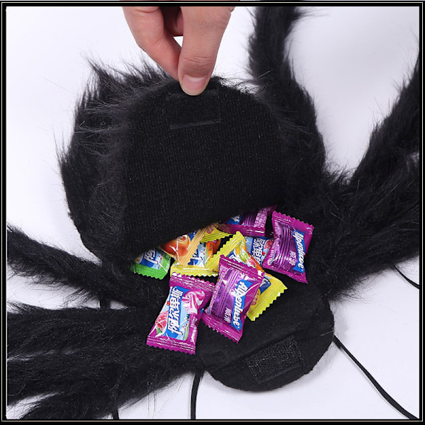 Halloween-jättimäinen hämähäkkireppu -koristeet Black M