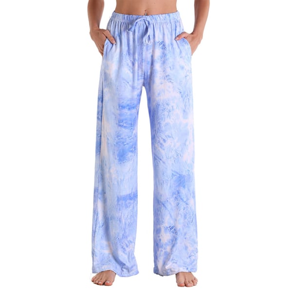 Naisten Pyjama Housut Venyvät Lounge Housut Blue 2XL