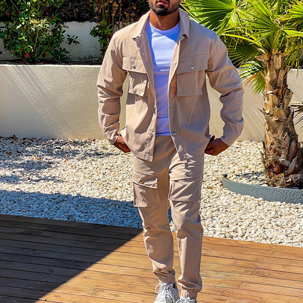 Sweatsuits för män Långärmad Casual 2-delad Green M
