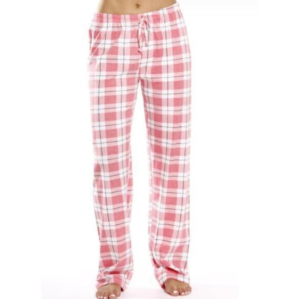 Kvinnors midja Dragsko Plädade Pyjamasbyxor Pink XL