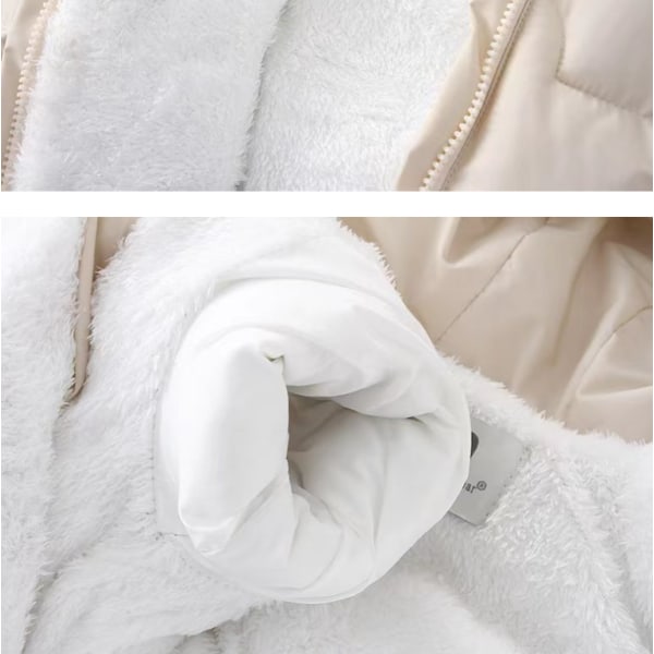 Baby Snow Suit Bedårande Hoodie Jumpsuit Winter beige 12M-18M