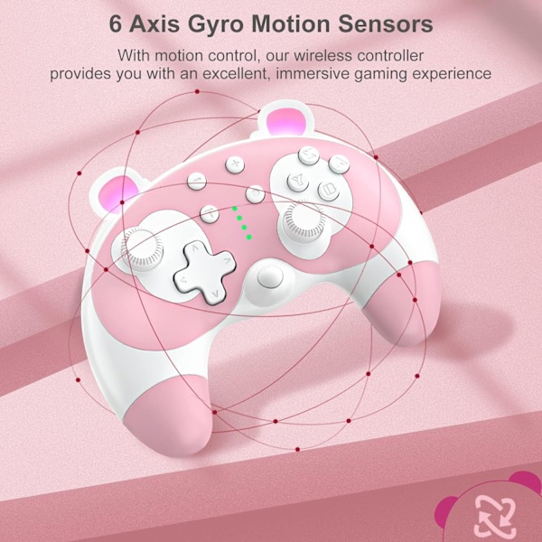 Switch Controller Sød Vaskebjørn Dyr Pro Controller med Wake-Up Funktion Pink