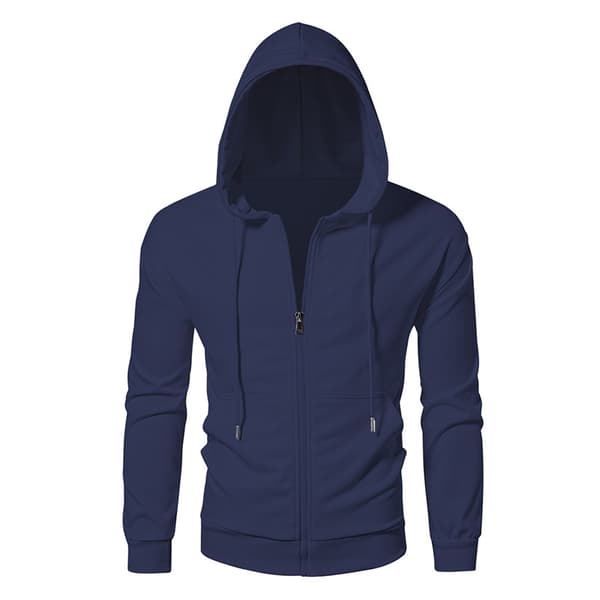 Fleecehettegenser med full glidelås for menn Dark Blue XL