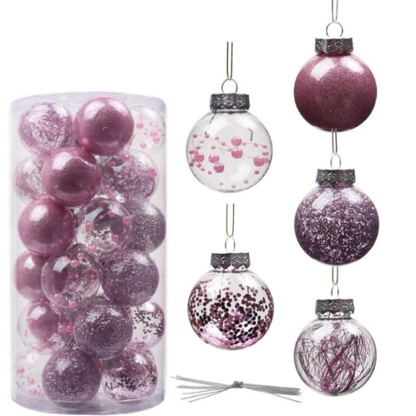 30 st Klara julkulsprydnader pink