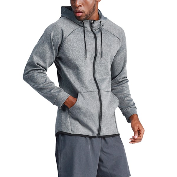 Lättvikts Hoodie med Full Zip för Män - Solskydd för Utomhus Dark Grey M