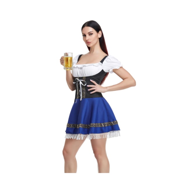 Kvinnors Dirndl Klänningar Festklänning Öl Halloween M