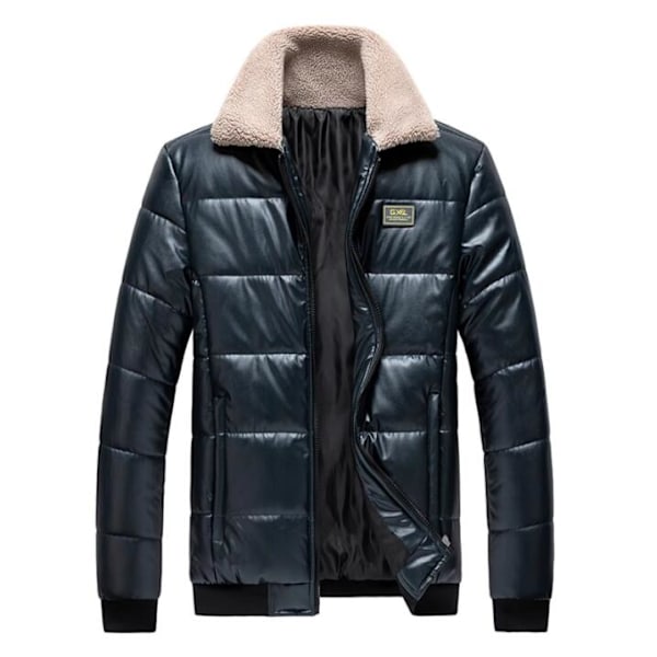 Herrar Jacka Kappa Höst och Vinter Varm Lamm Utvändiga Krage Kappa Blue 4XL