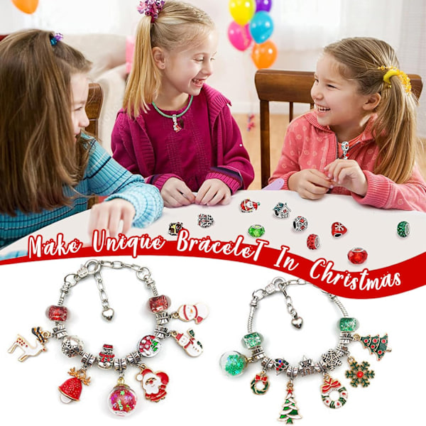 Julekalender med armbånd, smykker til kvinner, julegaver Sliver