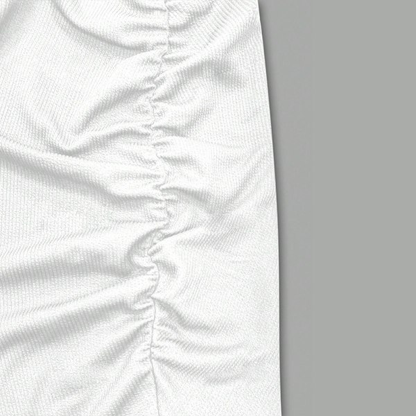 Høytaljet peplum midi blyant skjørt for kvinner White 2XL