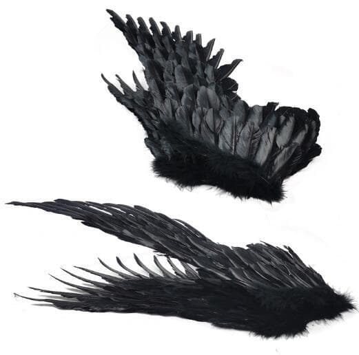 Englevinger med elastisk Halloween-kostymevinger Black M