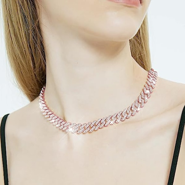 Miami kubanska länkkedjor för män Rose Gold 18.5cm