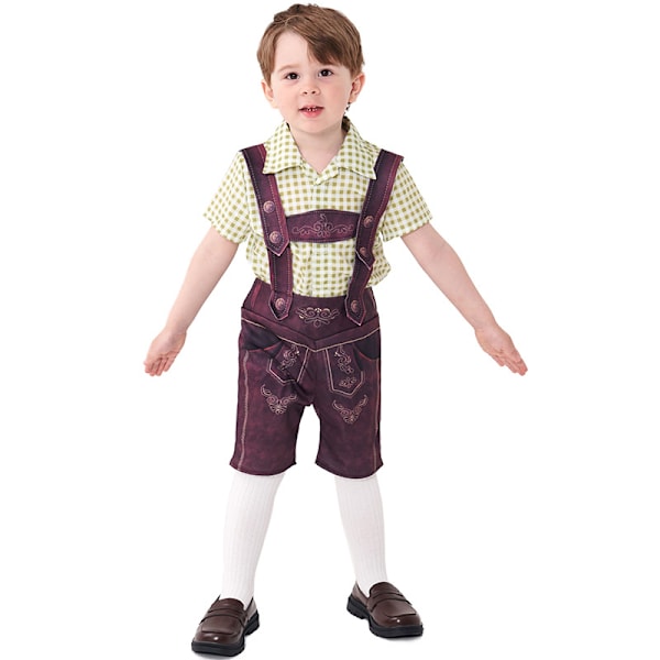 Lasten Oktoberfest-asu Poikien Baijerilaiset Lederhosen-asu Green XS