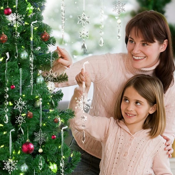 10 stk. Juletræshængende Akryl Jule-Snefnug Krystal Ornament 10PCS