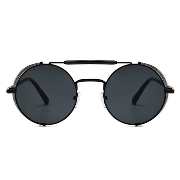 Retro Pyöreät Polarisoivat Steampunk Aurinkolasit Miehille Naisille Silver Grey