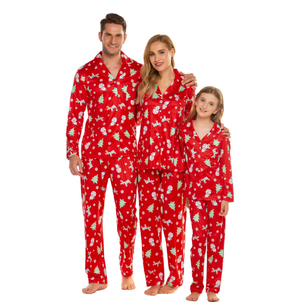 Familj julpyjamas Xmas Pyjamas matchande set Red-Child 3-4Y