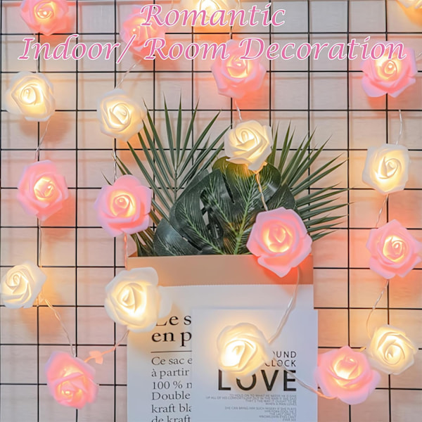 Roseblomst Lyslenke Batteridrevet med Fjernkontroll 7CM