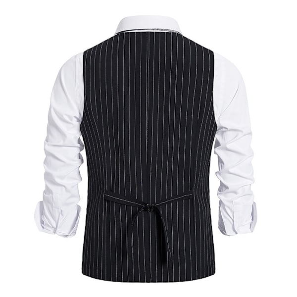 Herre Formell Dressvest Slank Passform Vest Business Vest for Dress Tuxedo black S